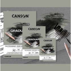 دفتر رسم جريدويت وجهين رمادي مكس ميديا مصمغ 220غم 30 ورقة 